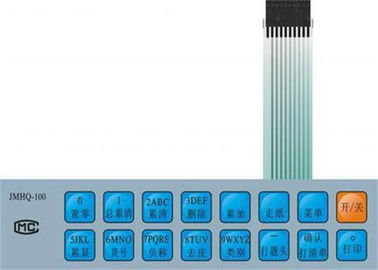 El interruptor de membrana flexible del PVC/de la PC/del ANIMAL DOMÉSTICO grabó en relieve la resistencia rica del calor de los colores