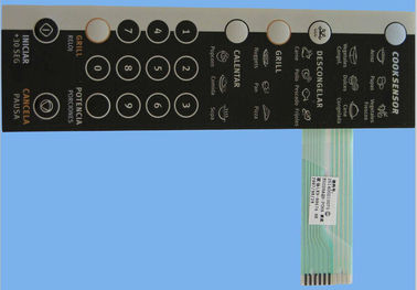 Etiqueta engomada impermeable por encargo del panel del interruptor de membrana con el pegamento de 3M467 3M468