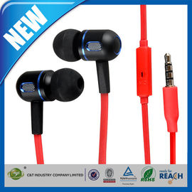 3.5m m in-ear rojos auricular o auriculares de botón estéreos del Ruido-Aislamiento del auricular con el micrófono