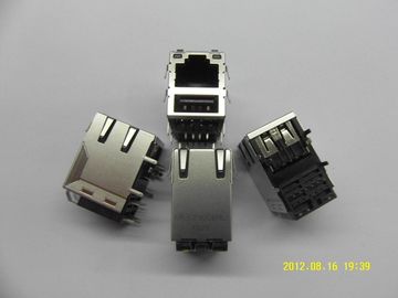 El alto rendimiento apiló el conector combinado, 1000Mb del USB RJ45, con el LED